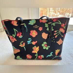 Coach Mollie Tote Black Floral print (C8215)